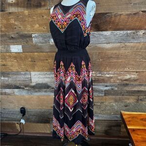 Tanvi Kedia Embroidered Midi Dress Boho Geometric Size 4 Made in India